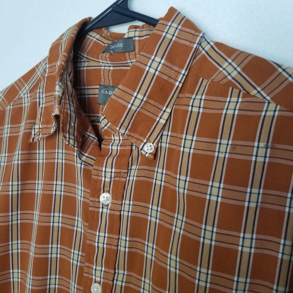 Saddlebred Easy Care Plaid Button Down Shirt M